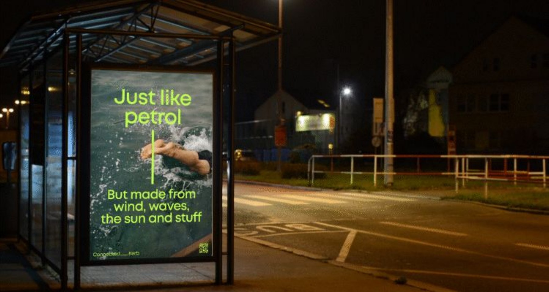 Just Like Petrol campaign at a bus shelter